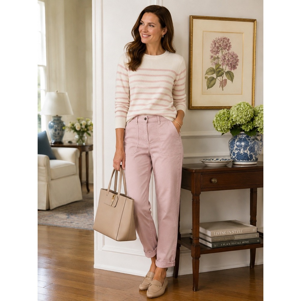 Boden Richmond Utility Straight Leg Pants Dusty Rose Pink High Rise US 10